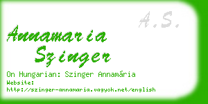 annamaria szinger business card